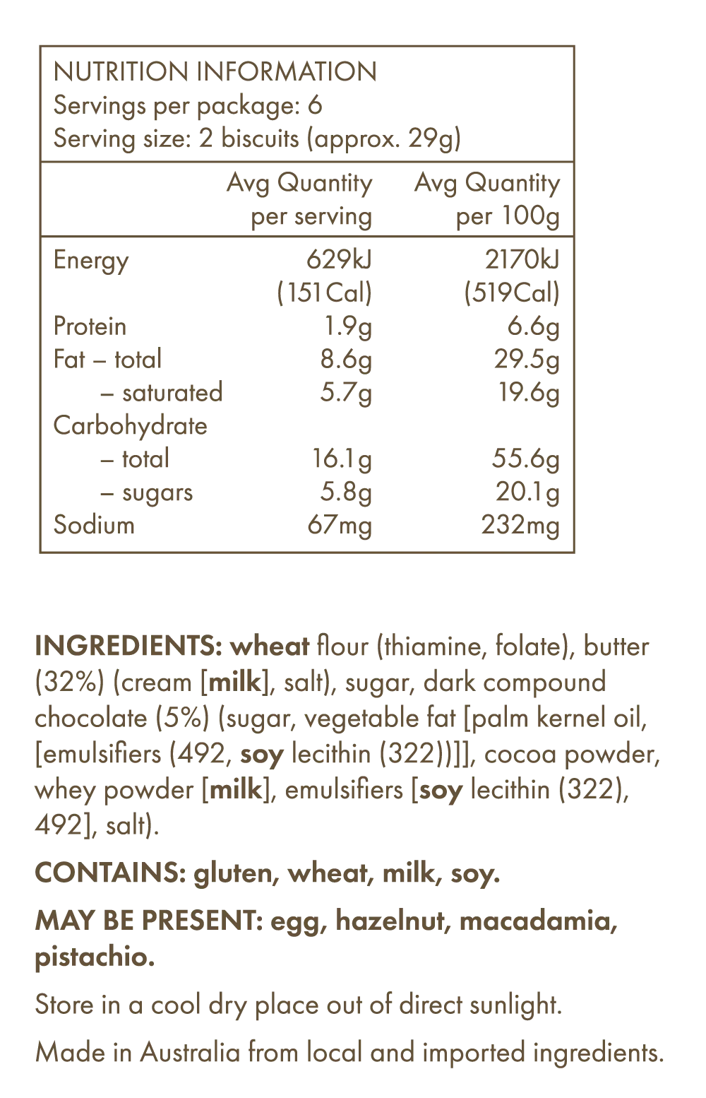 Butterfingers - Shortbread - Choc Chip (175g)