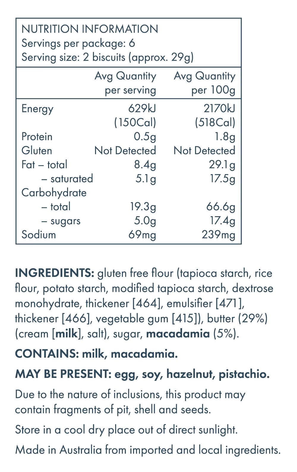 Butterfingers - Shortbread - Macadamia Gluten Free (175g)