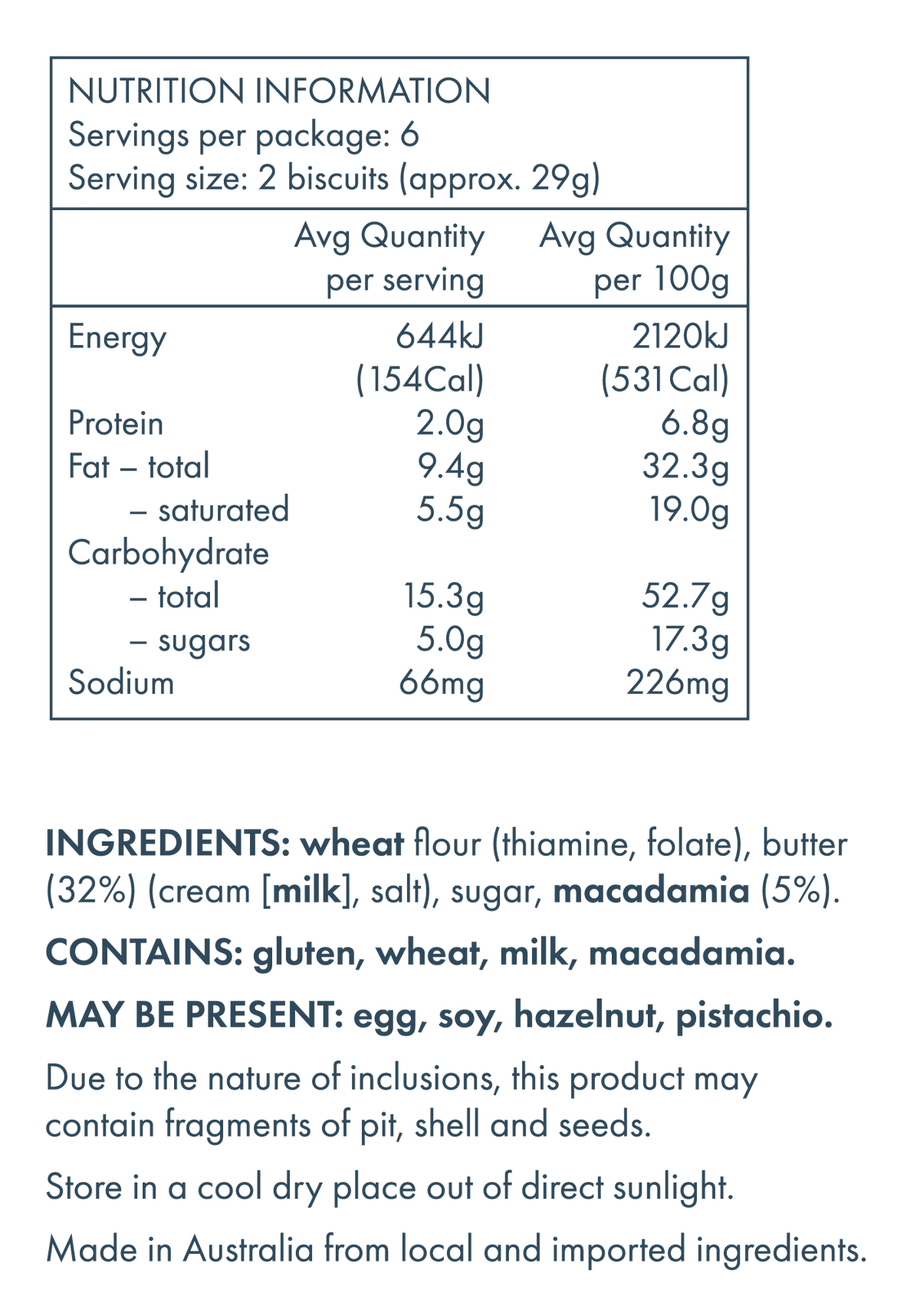 Butterfingers - Shortbread - Macadamia (175g)