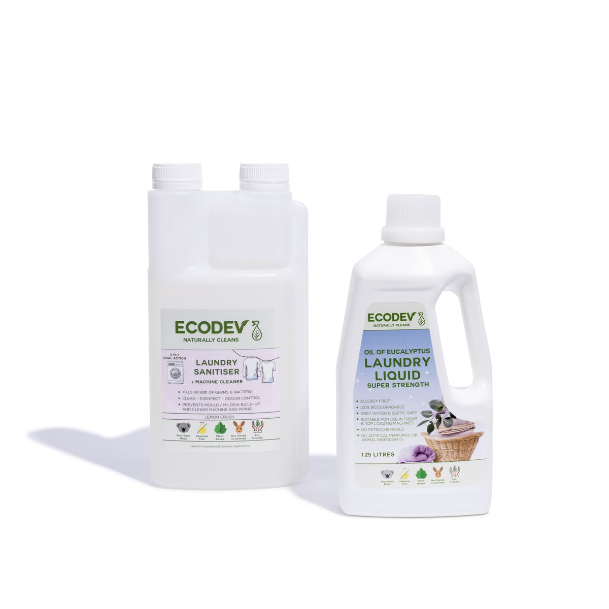 Ecodev - Laundry Liquid/Sanitiser Bundle (1L)