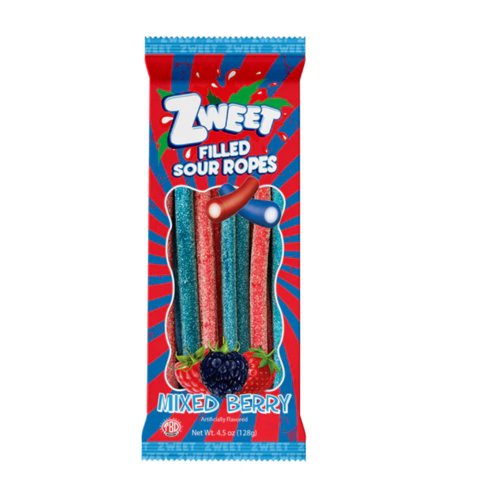 ZWEET - Sour Ropes Filled - Mixed Berry (128g)