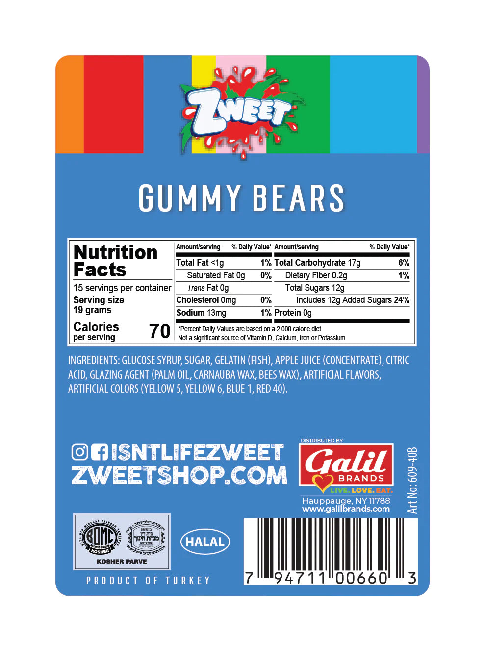 ZWEET - Gummies - Sour Bears (2.26kg)
