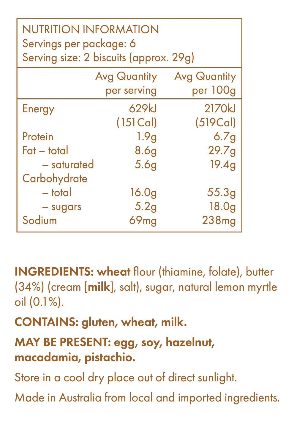 Butterfingers - Shortbread - Lemon Myrtle (175g)
