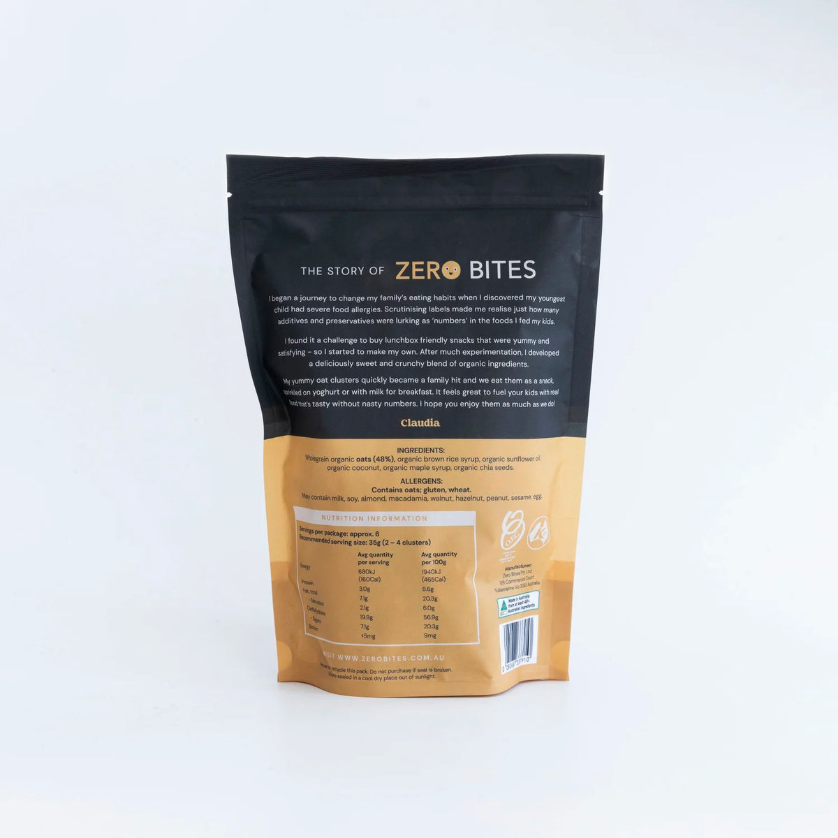 Zero Bites - Organic Oat Clusters (200g)