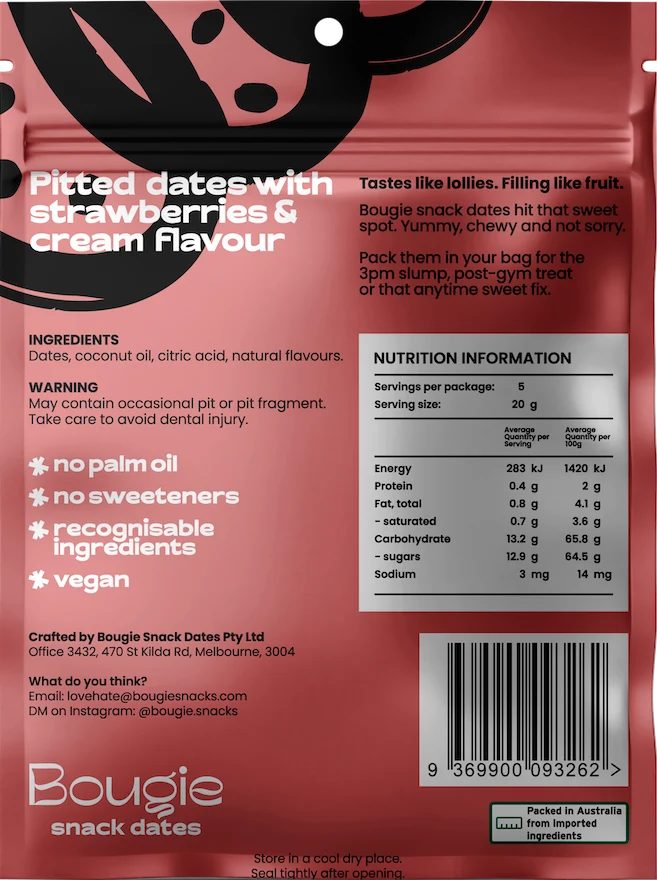 Bougie - Strawberries & Cream Dates (100g)