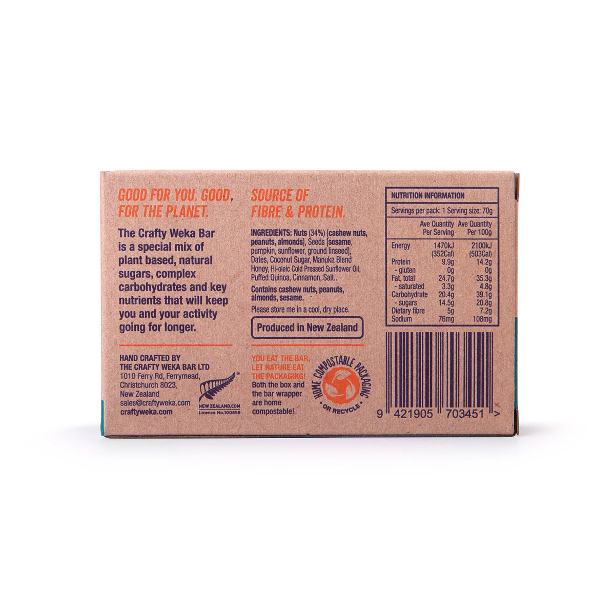 Crafty Weka - Nutty Caramel - Bar (70g)