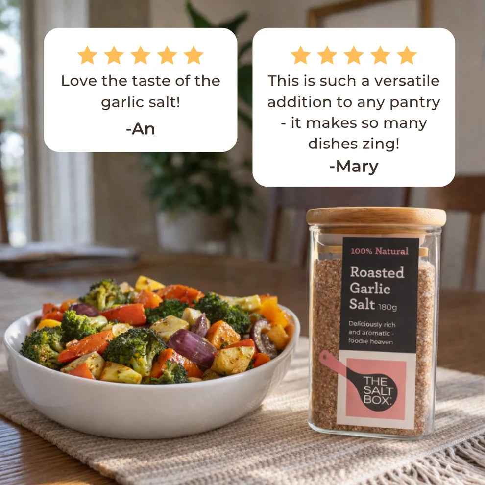The Salt Box - Roasted Garlic Salt Jar (180g)