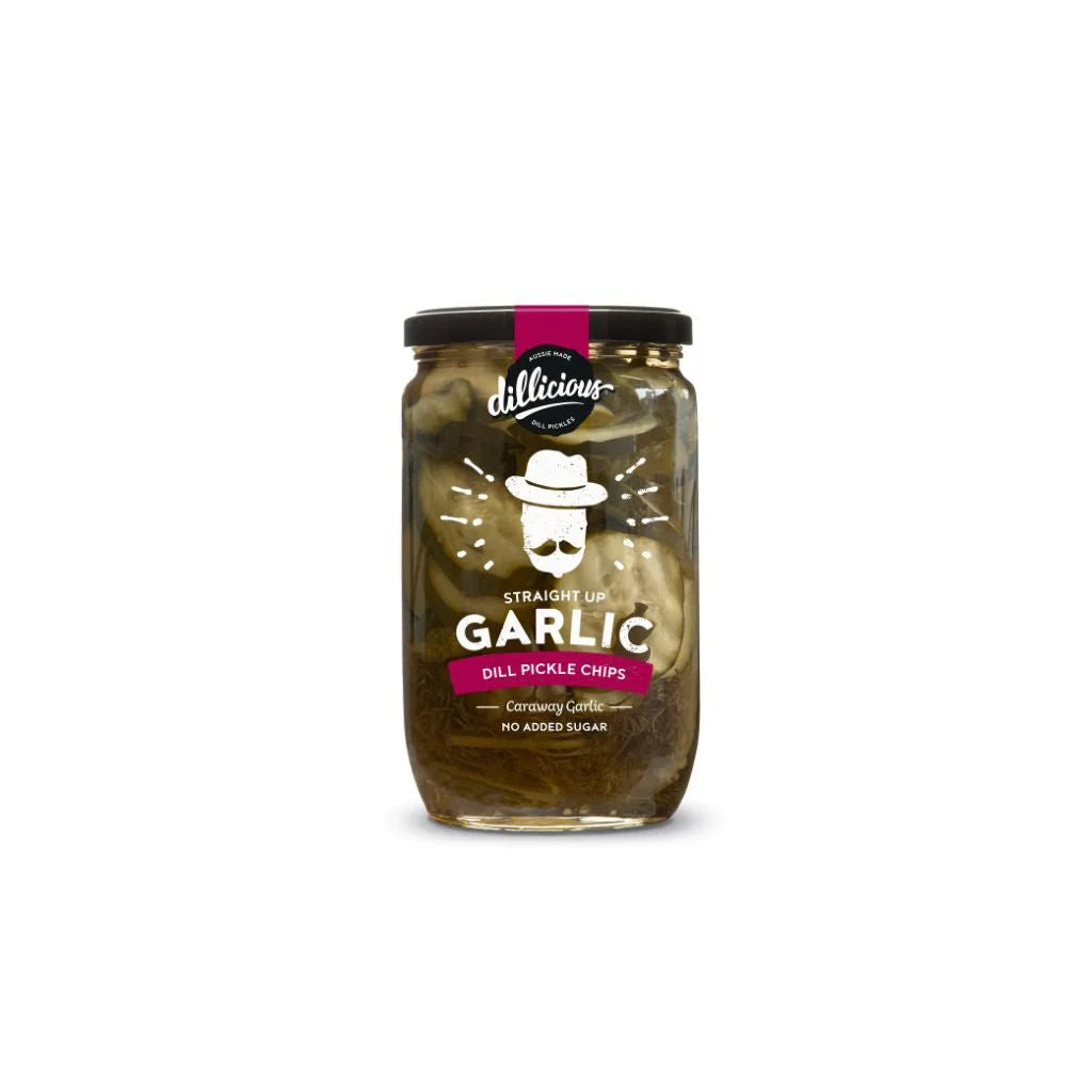 Dillicious - Straight Up Garlic Dill Pickle Chips (675g)