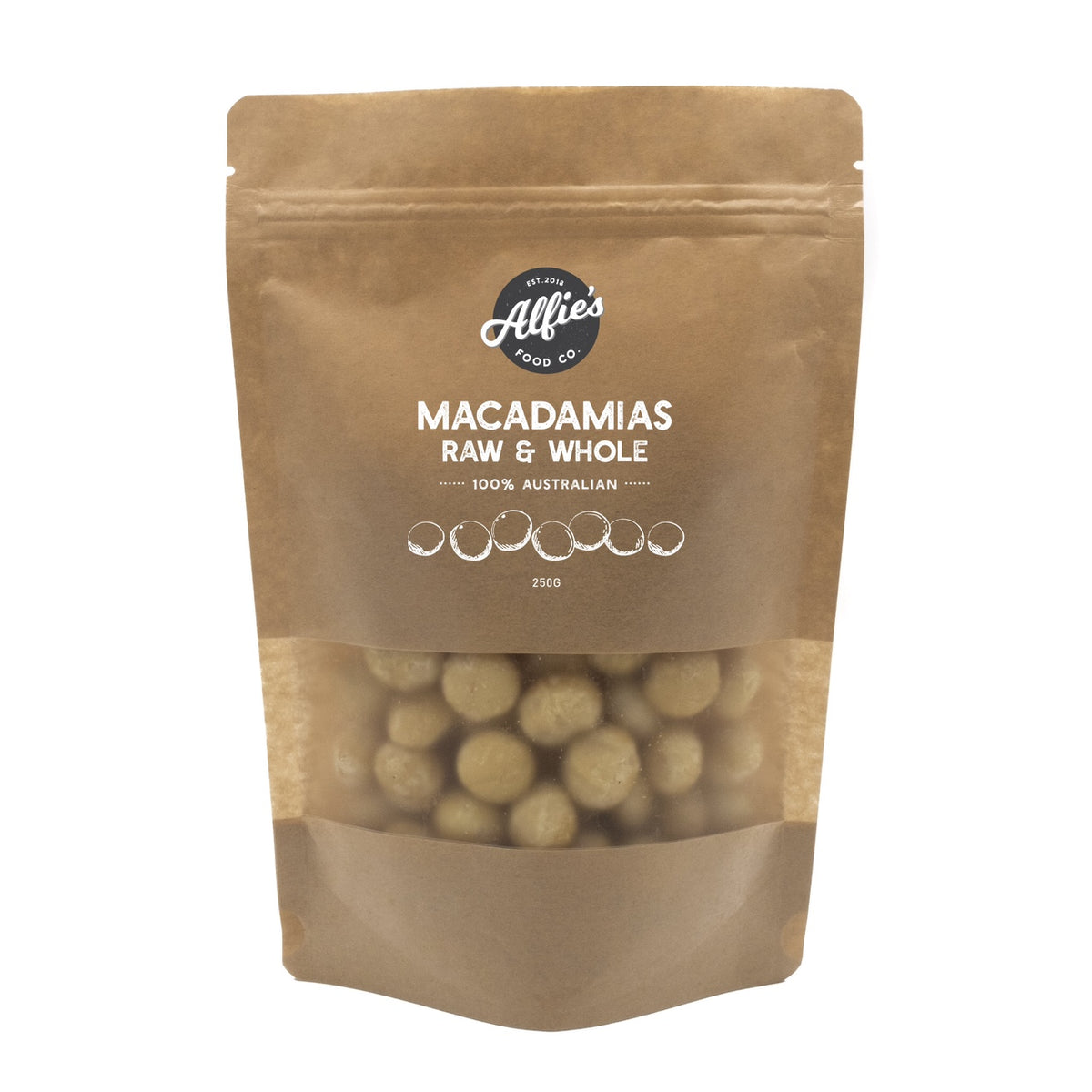 Alfie's - Nut Pouch - Macadamias - Raw Kernels