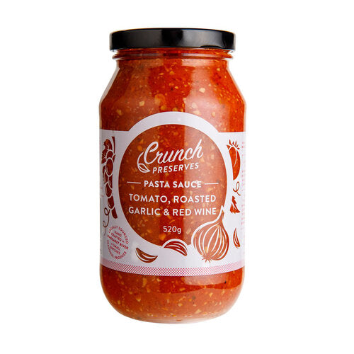 Crunch Preserves - Pasta Sauce - Tomato, Roasted Garlic and Red Wine (520g)